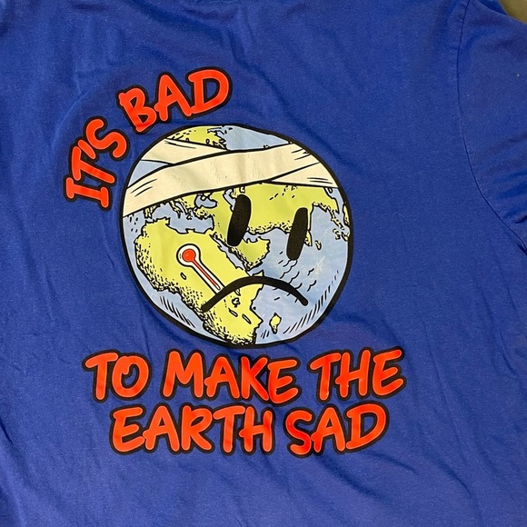 No Planet B Sad Earth T-Shirt Size XL - Picture 5 of 6